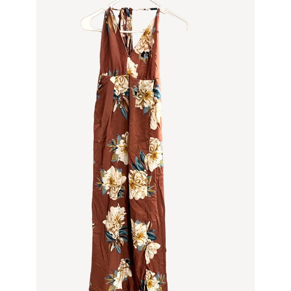 Simplee High Split Lace Up Back Cami Dress - Women's Small